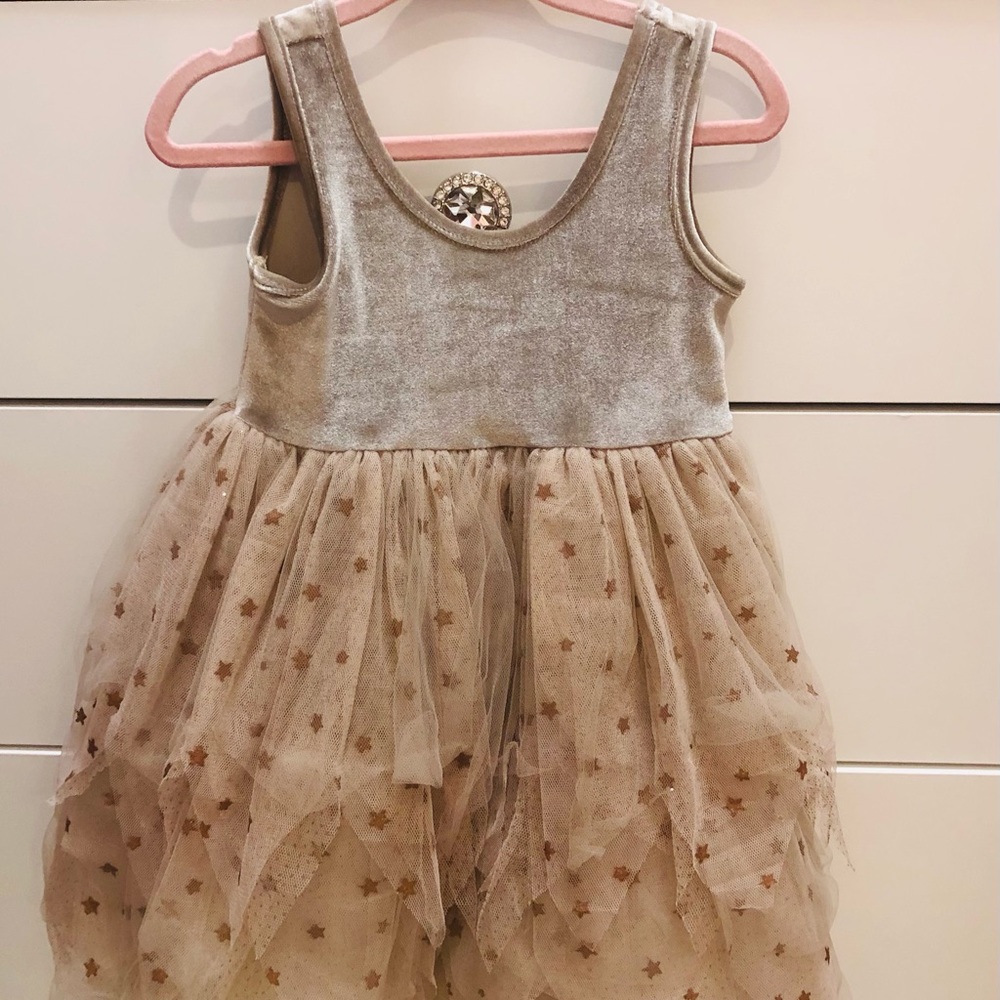 ⭐️LUNA LUNA⭐️-   Taupe tulle tank tutu dress-18m